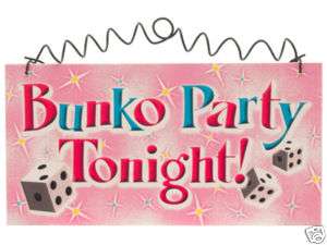 BUNKO SIGN BUNCO BUNKO PARTY TONIGHT SIGN DICE NEW  