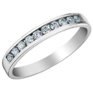   Band and Anniversary Ring 1/5 Carat (ctw) in 14K White Gold, Size 8