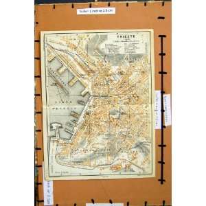   Map 1928 Street Plan Trieste Porto Vecchio Lido Venet