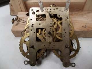 Antique WM Gilbert Mantel Clock Red Crackel Wood Case Mantel Clock 
