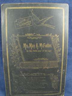 Vintage Funeral Memorial Cabinet Card Philadelphia PA  