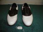 Mens FootJoy Turf Master Size 10.5 White & Dark Brown Golf Shoes GA487