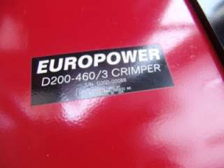 EUROPOWER D 2000 HYDRAULIC HOSE CRIMPER MINT CONDITION VERY VERY LOW 