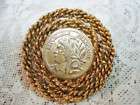 VINTAGE LARGE FRENCH COIN BROOCH NEAR MINT