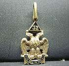 VINTAGE 32nd DEGREE MASON PENDANT ★ SOLID 14K GOLD ★ MASONIC 