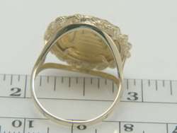 1991 1/20 oz Chinese Panda .999 Coin 14K Yellow Gold Diamond Ring 6.0g 