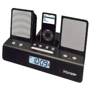  Portable iPod Alarm Clock Speaker System iH26   Black 