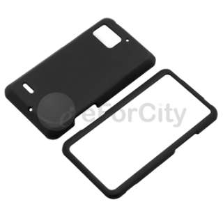 Black Accessory Bundle 5in1 Hard Case Charger For Motorola Droid 