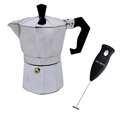 Ovente Stovetop Espresso Maker with Mr. Coffee Handheld Battery 