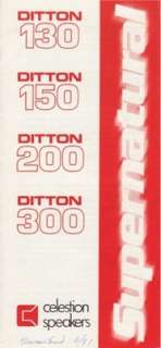 Celestion Ditton 300, 200,150,130 Speaker Brochure  