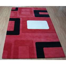 Hand tufted Metro Classic Red Wool Rug (5 x 8)  