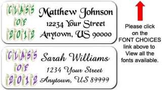 30 Graduation Class of 2012 Scroll Personalized Return Address Labels
