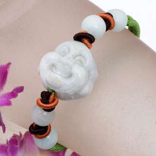 Lovely Hand knitted Buddha Head Jade Adjustale Bracelet  