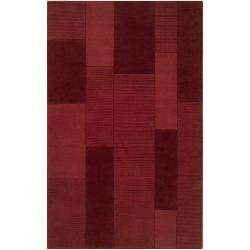 Hand loomed Red Carlea Wool Rug (8 x 10)  