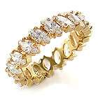   FABULOUS MARQUISE CUT 7.5 CARAT GOLD PLATED ETERNITY BAND RING SIZE 7