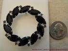 Faceted Fab Black Lucite Stones Circle Pin Brooch~ New  