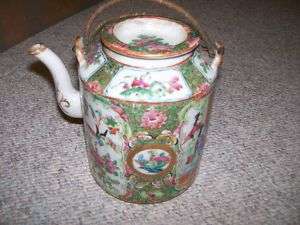 Porcelain teapot oriental Antique unmarked  