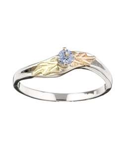 Gold and Sterling Silver March Birthstone Ring  