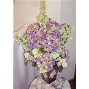  Multi Colored Violet Silk Hydrangeas & Daisies