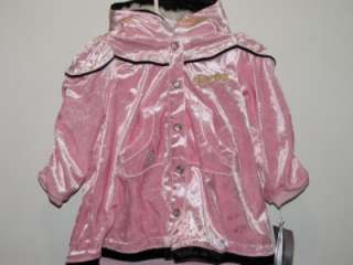   Beyonce DEREON baby Shimmery Pink Fur Lined Hooded Jacket, Sz 18 M