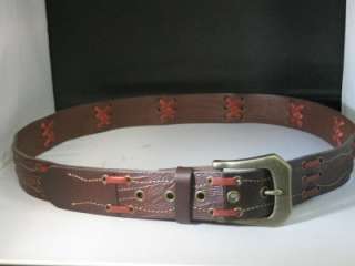 NEW WITH TAG $78~TOMMY BAHAMA~MENS NICE COGNAC BROWN X LEATHER BELT 