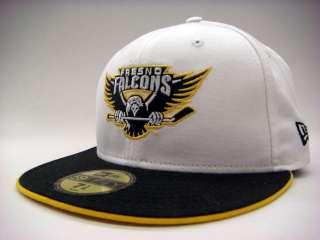 Fresno Falcons White Black Yellow Hockey Authentic 59Fifty New Era 