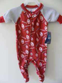 OU Oklahoma Sooners Infant Toddler PJ Blanket Sleeper Sizes 3 12 Mo 2T 