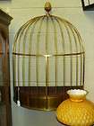 large brass bird cage wall planter  3