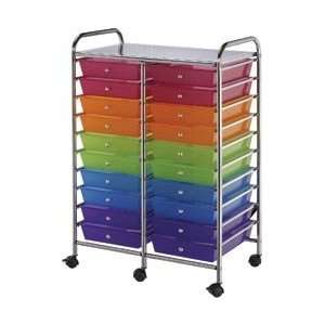  New   Double Storage Cart w/20 Drawers 25.5X38X15.5 by 