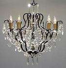 NEW Crystal Shabby Pink Candelabra Chandelier White French Chic 