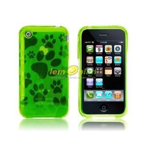  Green Dog Print Case for Apple iPhone 3G, 3GS Cell Phones 