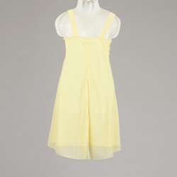 Ruby Rox Big Girls Yellow Drape front Dress  