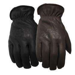 Daxx Mens Top Grain Deerskin Leather Bird Dog Print Lined Gloves 