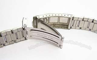 18mm 20mm Stainless Steel Curved End Oyster Watch Band Bracelet  
