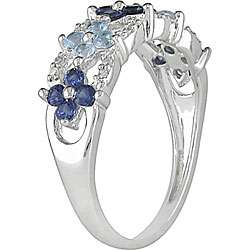 10k Gold Sapphire/ Blue Topaz and Diamond Ring  