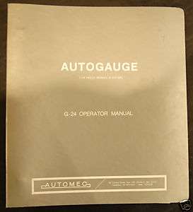 Autogauge G24 Operator Manual for Press Brakes/Shears  