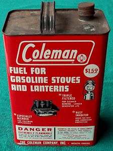   Coleman One Gallon Lantern Fuel Can Stove Antique Cooking Tin Camping