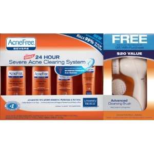 Acnefree 24 Hour Severe Acne Clearing System with Free Cleansing Brush 