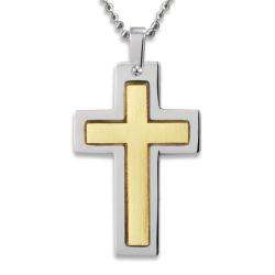 Stainless Steel Goldplated Center Cross Necklace  
