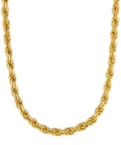   14k over Sterling Silver 22 inch Rope Chain (3 mm)  