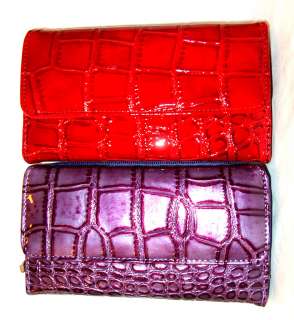   Faux Leather Red / Purple Organizer Wallet & Checkbook Cover  