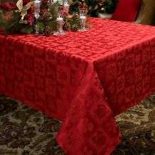 Christmas Melody Holiday Damask Oblong Tablecloth 60x120 Inches 