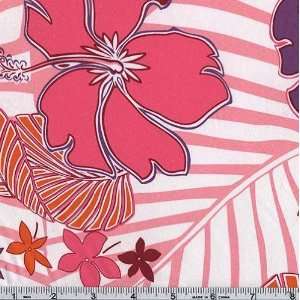  48 Wide Hawaiian Stretch Poplin Hot Pink Fabric By The Yard 