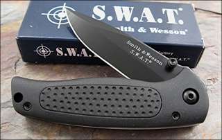Smith & Wesson S.W.A.T. Black Teflon Tactical Drop Point SWAT Knife 