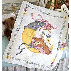 Mr. Moon and Me Crib Cover Stamped Cross Stitch Kit  