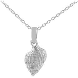 Sterling Silver High Polish Conch Shell Necklace  