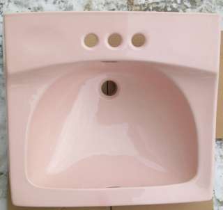 1960s Pink China Sink NOS Bathroom Wall Mount Vintage  