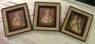 Vintage Turner Framed Prints (3) Southern Bell Ladies  