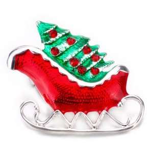  Red Baby Carriage Includes Green Christmas Tree Dotted 