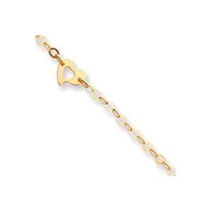  14k Heart Anklet   10 Inch   Lobster Claw   JewelryWeb 